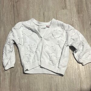 Zara White Textured Knit Cardigan Sweater 2-3